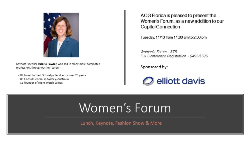 2018 Florida ACG Capital Connection Women's Forum Lunch | ACG Florida